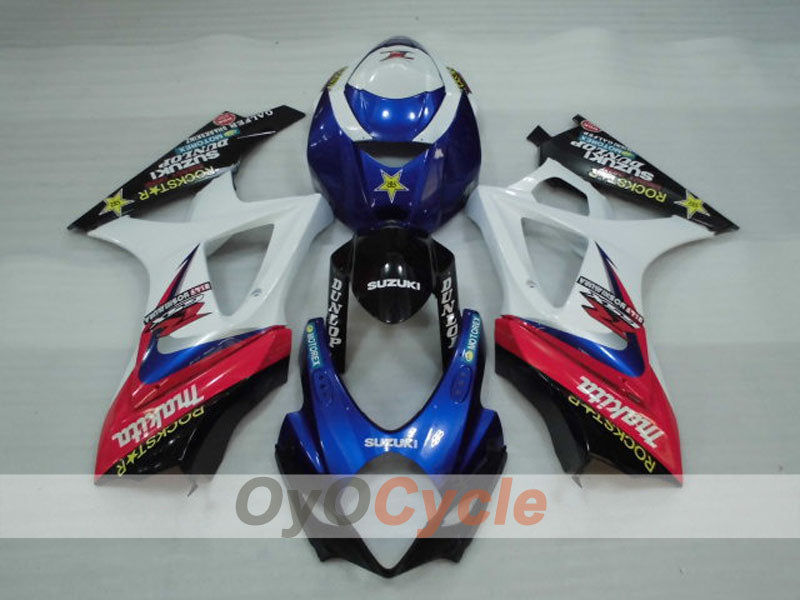 Carenado de inyección para GSX R1000 07-08 - Azul, Blanco - Rockstar #OYO87905520