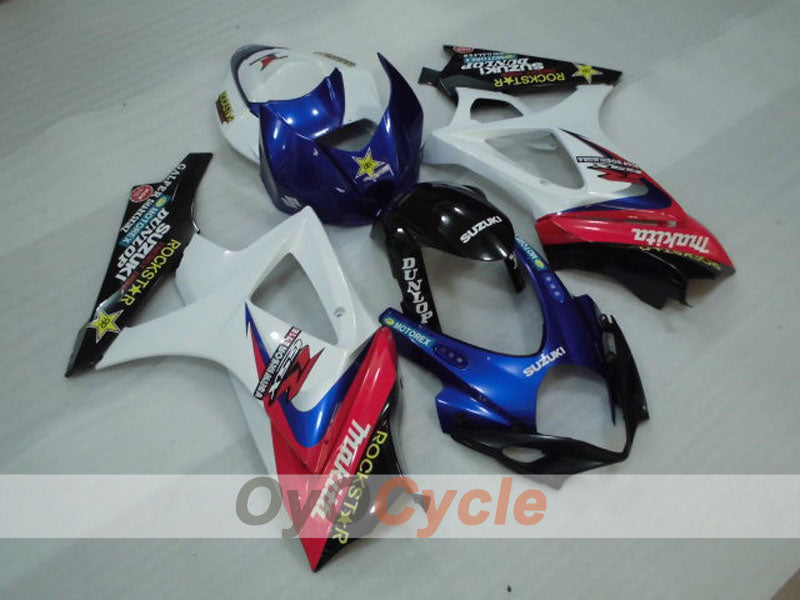 Carenado de inyección para GSX R1000 07-08 - Azul, Blanco - Rockstar #OYO87905520 Imagen principal del producto