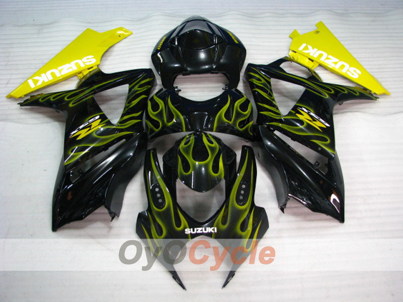 Carenado moldeado por inyección para GSX R1000 07-08 - Amarillo, Negro - Llama #OYO87905527 Imagen secundaria del producto