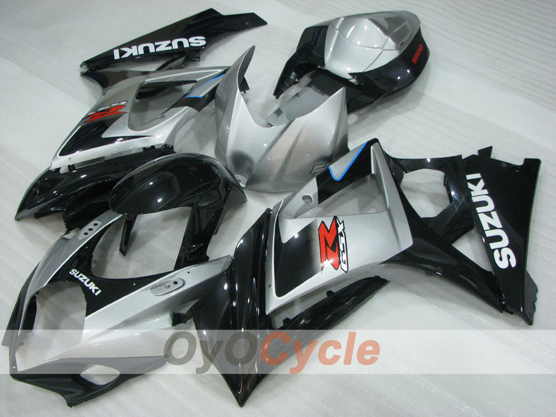 Kit de carenado por inyección para GSX R1000 07-08 - Negro, Plata - Estilo de fábrica #OYO87905537