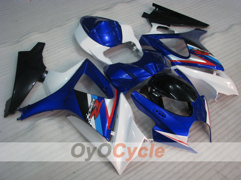 Kit de carenado por inyección para GSX R1000 07-08 - Azul, Blanco - Estilo de fábrica #OYO87905543