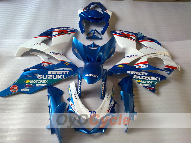 Kit de carenado por inyección para GSX R1000 09-16 - Azul, Blanco - PIRELLI #OYO87905547