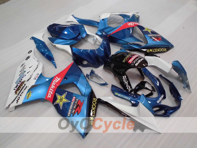 Kit de carenado inyectado para GSX R1000 09-16 - Azul, Blanco, Negro - Rockstar #OYO87905550