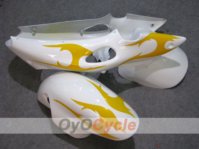 Kit de carenado por inyección para 08-20 GSXR1300 Hayabusa - Amarillo, Blanco - Estilo de fábrica, Personalizar #OYO87905575
