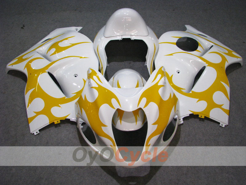 Kit de carenado por inyección para 08-20 GSXR1300 Hayabusa - Amarillo, Blanco - Estilo de fábrica, Personalizar #OYO87905575