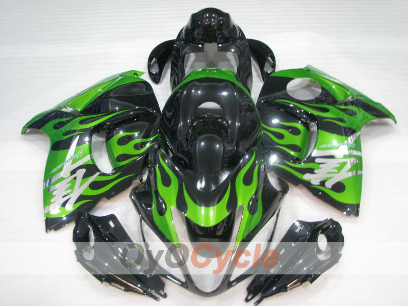 Kit de carenado por inyección para 08-20 GSXR1300 Hayabusa - Verde, Negro - Llama #OYO87905584