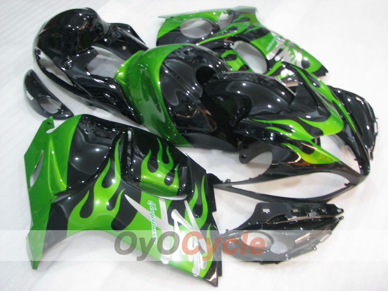 Kit de carenado por inyección para 08-20 GSXR1300 Hayabusa - Verde, Negro - Llama #OYO87905584