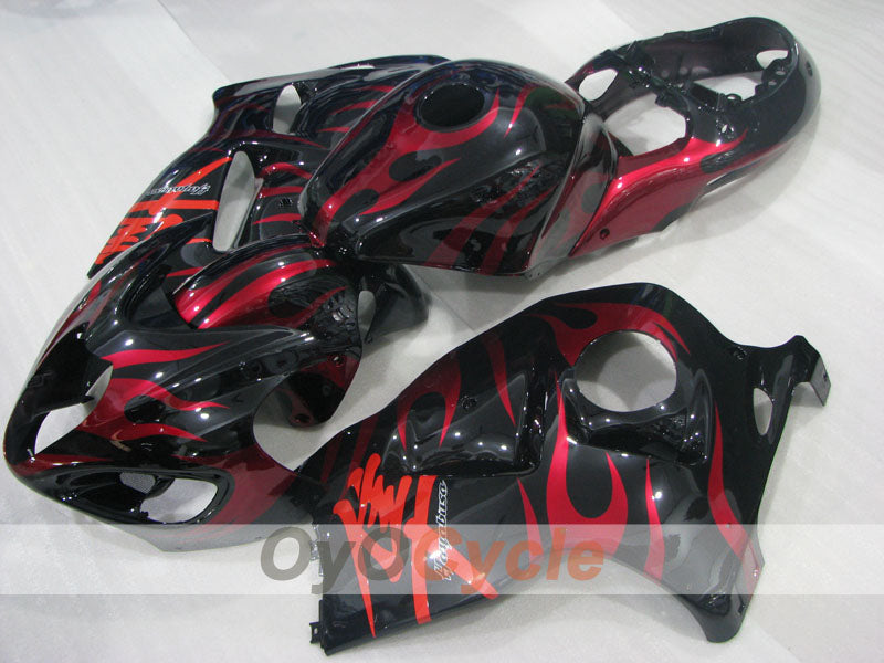 Carenado de inyección para GSXR1300 Hayabusa 99-07 - Rojo, Negro - Llama #OYO87905614 Imagen secundaria del producto