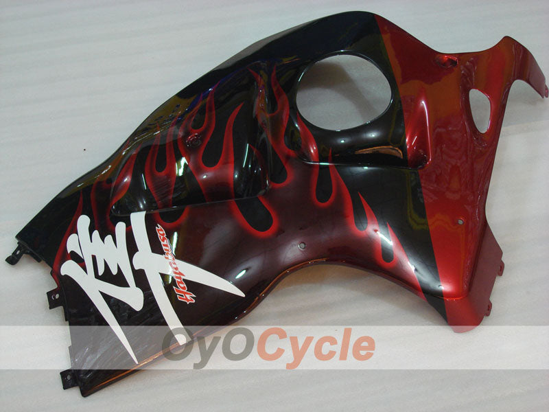 Kit de carenado de inyección para GSXR1300 Hayabusa 99-07 - Rojo, Negro - Llama #OYO87905615