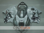 Kit de carenado por inyección para GSXR1300 Hayabusa 99-07 - Blanco, Plata - Estilo de fábrica #OYO87905617