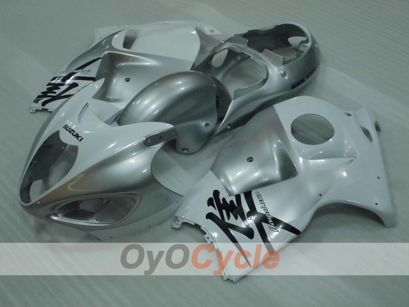 Kit de carenado por inyección para GSXR1300 Hayabusa 99-07 - Blanco, Plata - Estilo de fábrica #OYO87905617