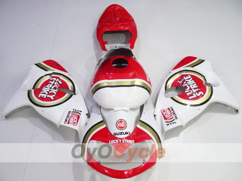 Kit de carenado de inyección para TL1000R 98-03 - Rojo, Blanco - Lucky Strike #OYO87905636
