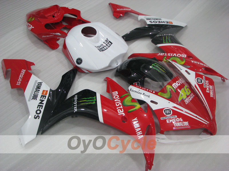 Kit de carenado por inyección para YZF-R1 04-06 - Rojo, Blanco, Negro - Monster #OYO87905661