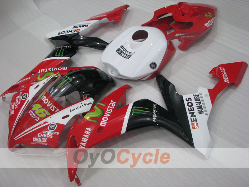 Kit de carenado por inyección para YZF-R1 04-06 - Rojo, Blanco, Negro - Monster #OYO87905661