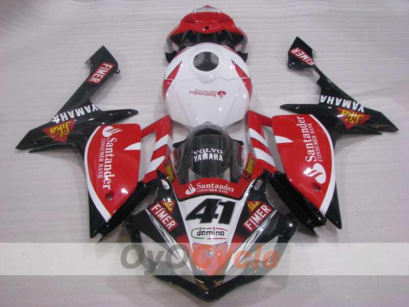 Kit de carenado por inyección para YZF-R1 07-08 - Rojo, Blanco, Negro - Santander #OYO87905691