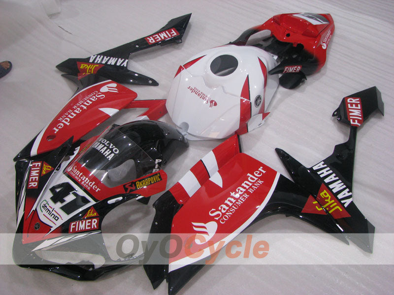 Kit de carenado por inyección para YZF-R1 07-08 - Rojo, Blanco, Negro - Santander #OYO87905691