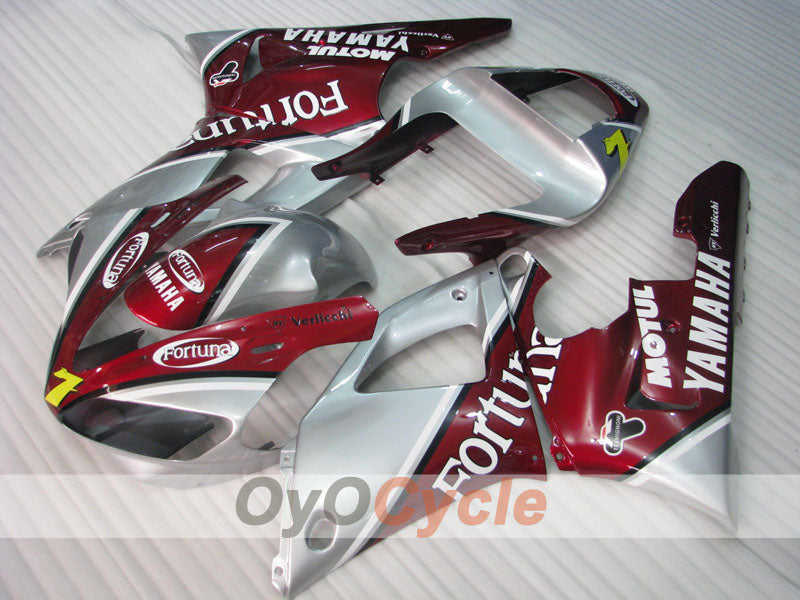 Kit de carenado de inyección para YZF-R1 00-01 - Rojo, Plata - Fortuna #OYO87905742 Imagen secundaria del producto