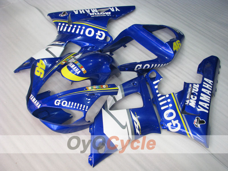 Kit de carenado por inyección para YZF-R1 00-01 - Azul, Blanco - ¡VAMOS!!!!!!!, MOTUL #OYO87905743