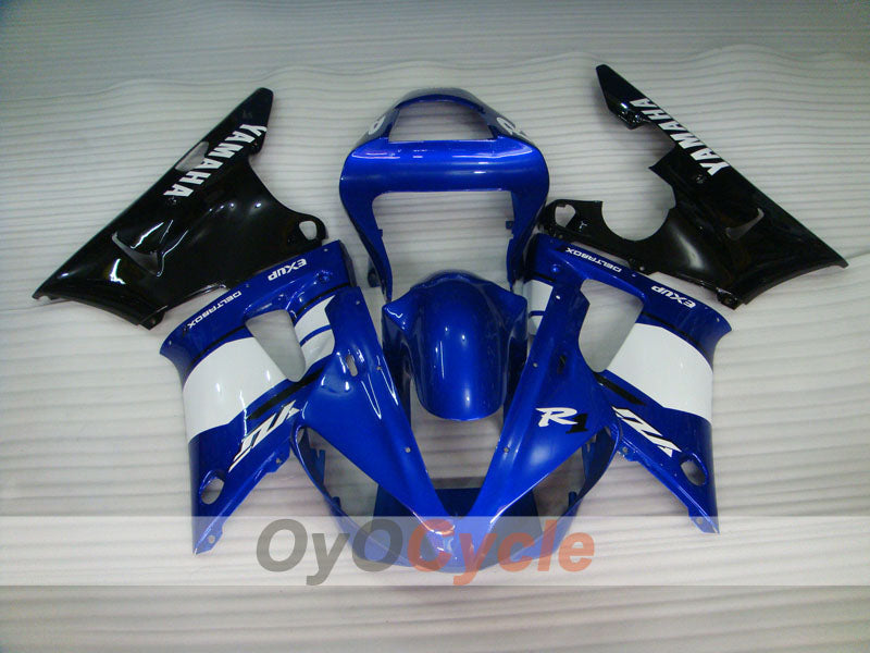 Carenado de inyección para YZF-R1 00-01 - Azul, Blanco - Estilo de fábrica #OYO87905748
