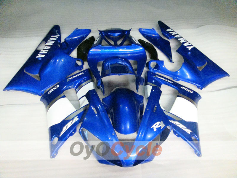 Kit de carenado por inyección para YZF-R1 00-01 - Azul, Blanco - Estilo de fábrica #OYO87905750