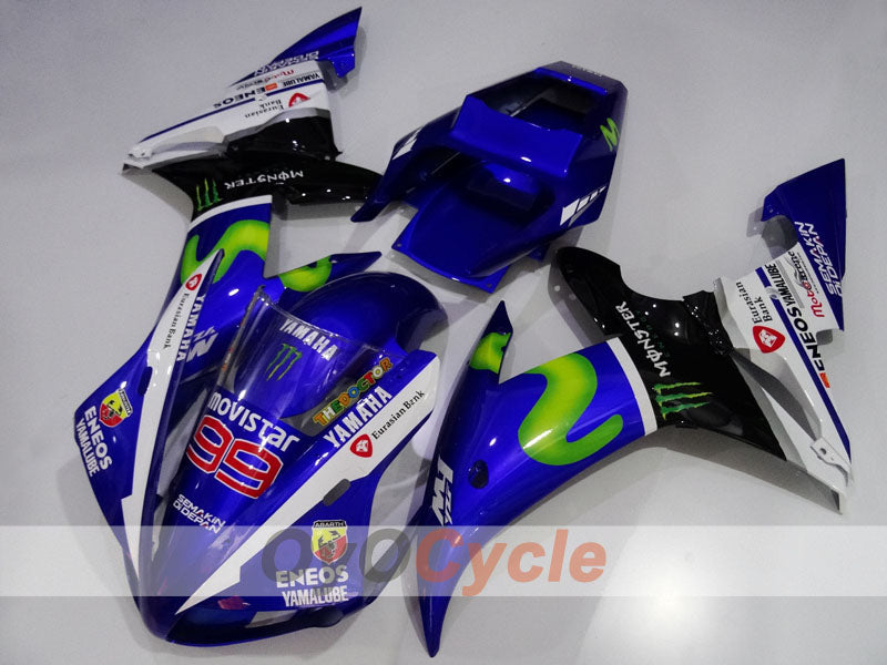 Carenado de inyección para YZF-R1 02-03 - Azul, Blanco, Negro - Monster #OYO87905763