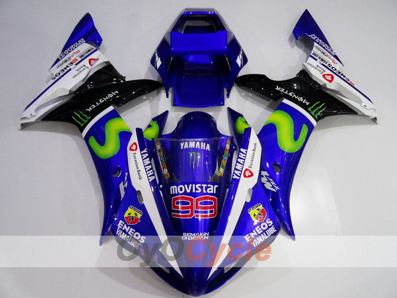 Carenado de inyección para YZF-R1 02-03 - Azul, Blanco, Negro - Monster #OYO87905763