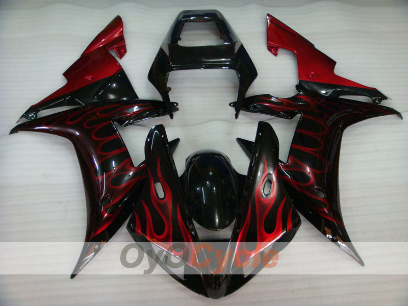 Carenado de inyección para YZF-R1 02-03 - Rojo, Negro - Llama #OYO87905765 Imagen secundaria del producto