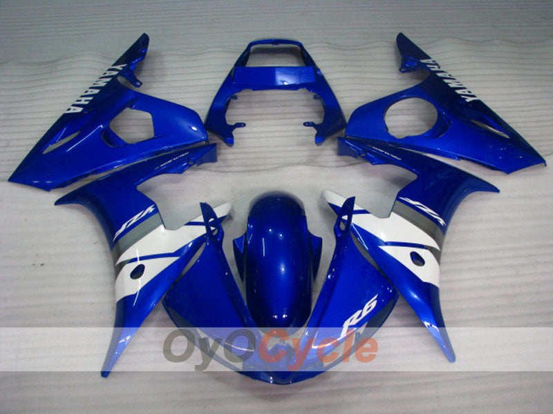 Kit de carenado por inyección para YZF-R6 03-04 - Azul, Blanco - Estilo de fábrica #OYO87905791