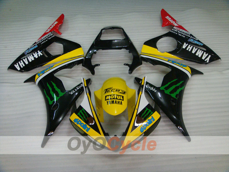 Kit de carenado por inyección para YZF-R6 03-04 - Rojo, Amarillo, Negro - Monster #OYO87905803