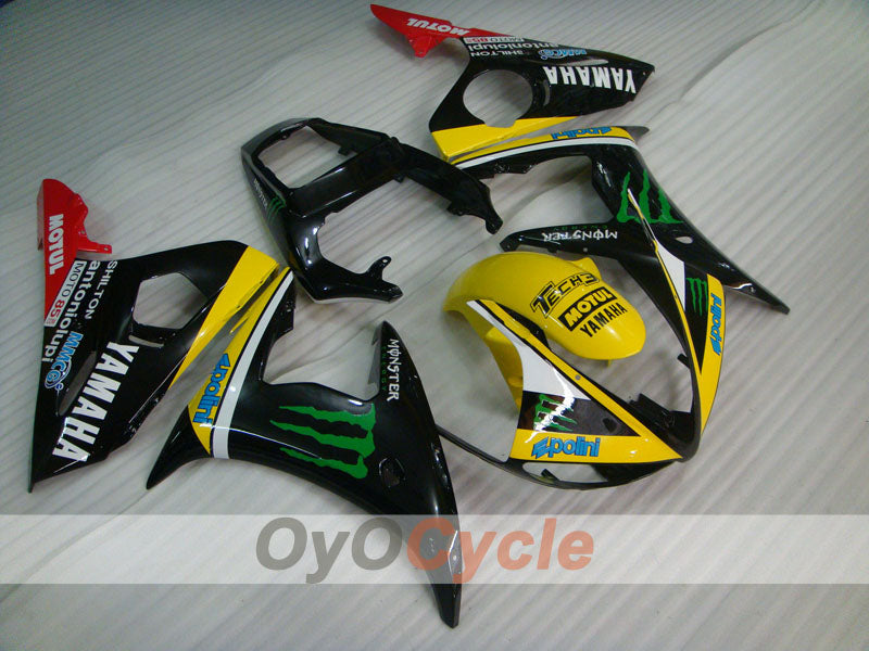 Kit de carenado por inyección para YZF-R6 03-04 - Rojo, Amarillo, Negro - Monster #OYO87905803