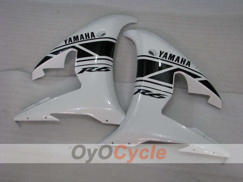 Kit de carenado por inyección para YZF-R6 03-04 - Blanco, Negro - Estilo de fábrica #OYO87905808