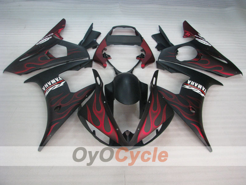 Kit de carenado por inyección para YZF-R6 05 - Rojo, Negro, Mate - Llama #OYO87905856