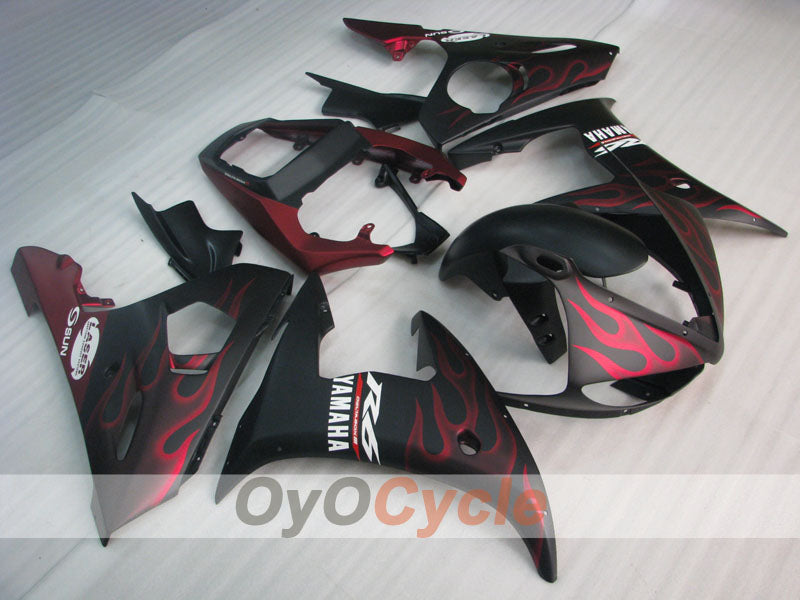 Kit de carenado por inyección para YZF-R6 05 - Rojo, Negro, Mate - Llama #OYO87905856