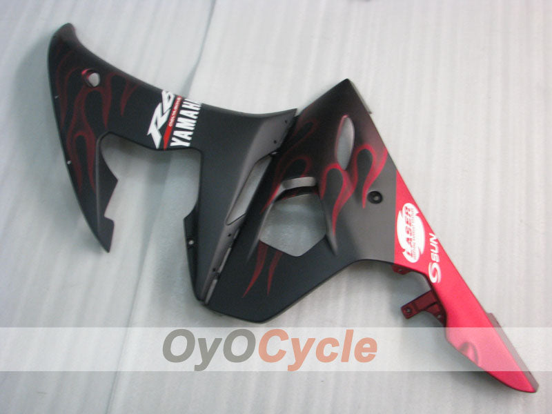 Kit de carenado por inyección para YZF-R6 03-04 - Rojo, Negro, Mate - Llama #OYO87905812
