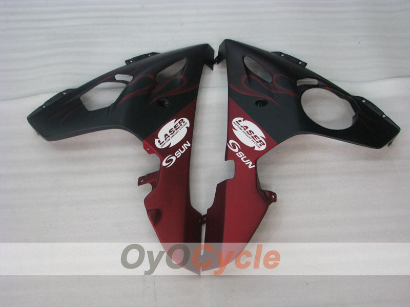 Kit de carenado por inyección para YZF-R6 03-04 - Rojo, Negro, Mate - Llama #OYO87905812