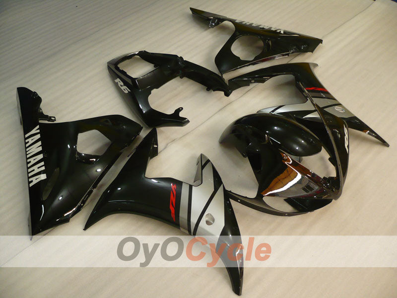 Carenado de inyección para 05 YZF-R6 - Negro, Gris, Mate - Estilo de fábrica #OYO87905857