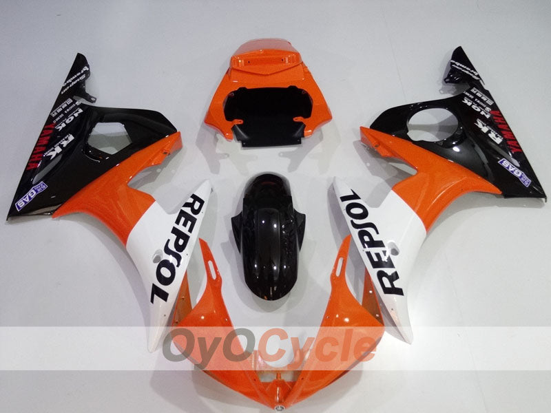 Kit de carenado por inyección para YZF-R6 03-04 - Naranja, Blanco, Negro - Repsol #OYO87905819