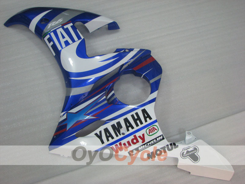 Kit de carenado por inyección para 05 YZF-R6 - Azul, Blanco - FIAT #OYO87905864