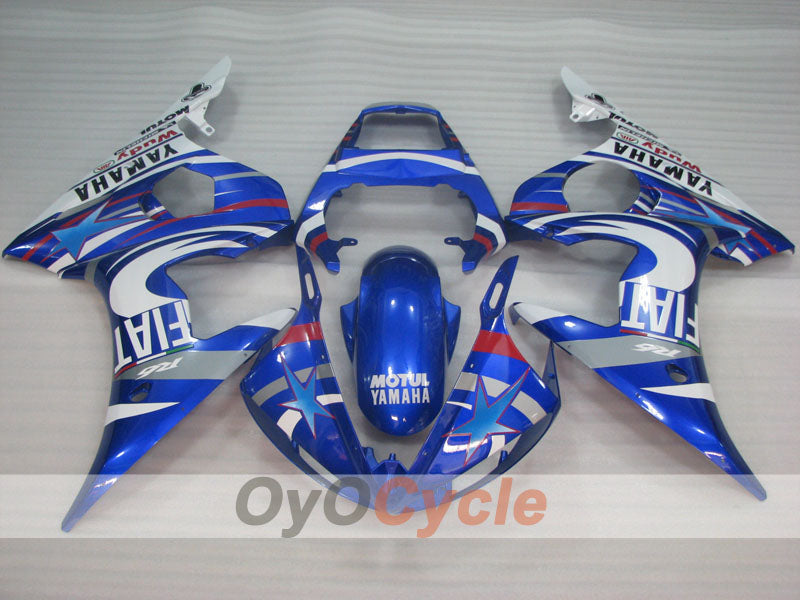 Kit de carenado por inyección para 05 YZF-R6 - Azul, Blanco - FIAT #OYO87905864