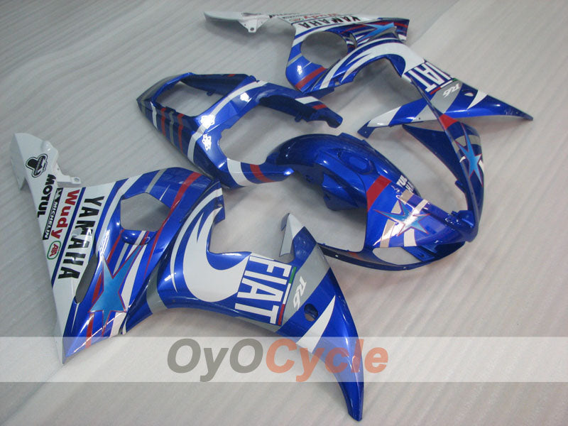 Kit de carenado por inyección para 05 YZF-R6 - Azul, Blanco - FIAT #OYO87905864