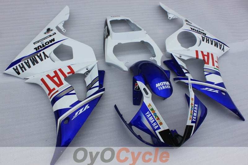 Kit de carenado por inyección para YZF-R6 03-04 - Azul, Blanco - FIAT, MOTUL #OYO87905825