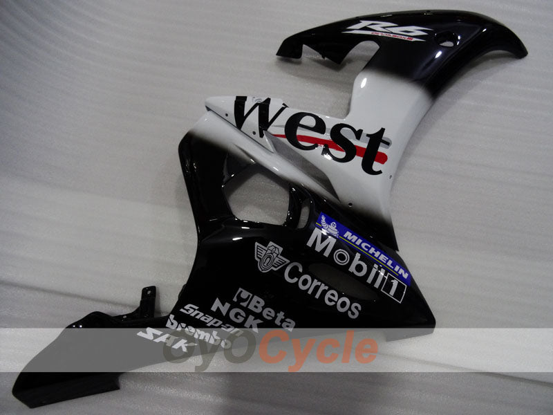 Carenado de inyección para YZF-R6 05 - Blanco, Negro - West #OYO87905876