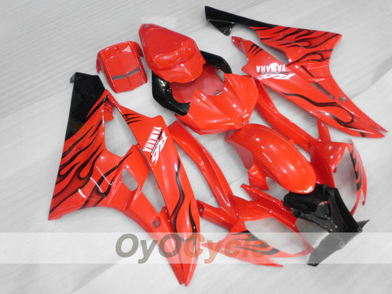 Carenado de inyección para YZF-R6 06-07 - Rojo, Negro - Llama #OYO87905878