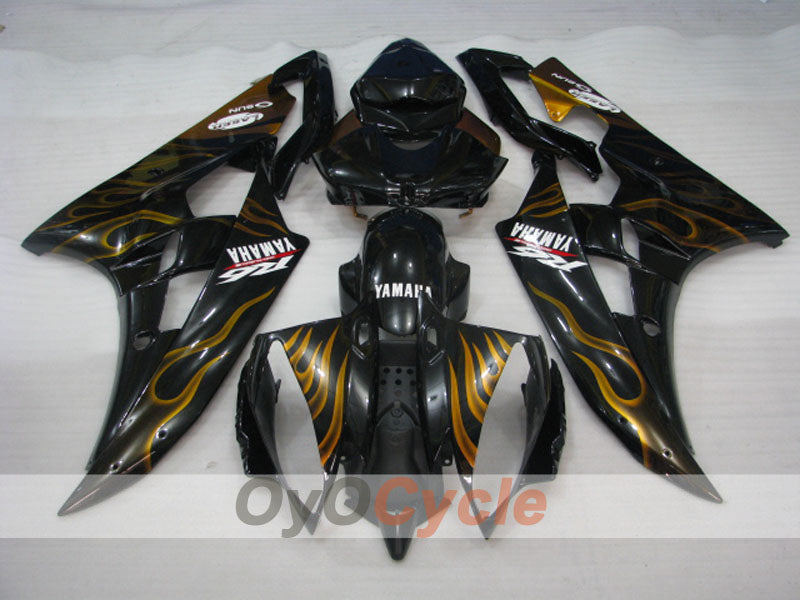 Carenado moldeado por inyección para YZF-R6 06-07 - Negro, Dorado - Llama #OYO87905884 Imagen secundaria del producto