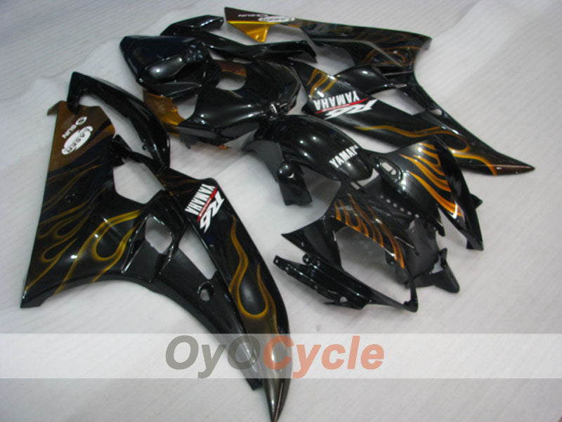Carenado moldeado por inyección para YZF-R6 06-07 - Negro, Dorado - Llama #OYO87905884 Imagen principal del producto
