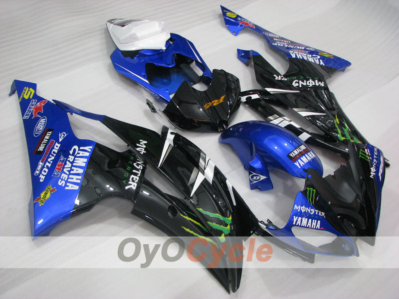 Kit de carenado por inyección para YZF-R6 08-16 - Azul, Negro - Monster #OYO87905932