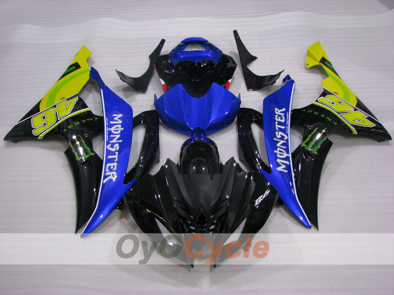 Kit de carenado por inyección para YZF-R6 08-16 - Azul, Negro - Monster #OYO87905933