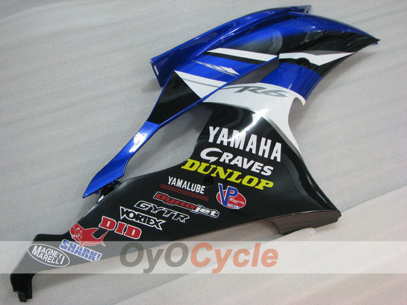 Kit de carenado de inyección para YZF-R6 08-16 - Azul, Blanco, Negro - DUNLOP #OYO87905936