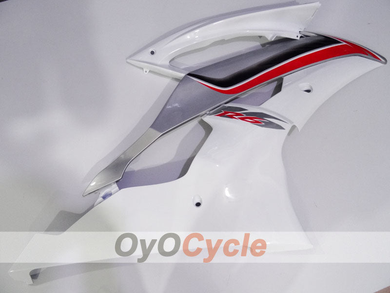 Kit de carenado por inyección para YZF-R6 08-16 - Blanco, Plata - Estilo de fábrica #OYO87905959