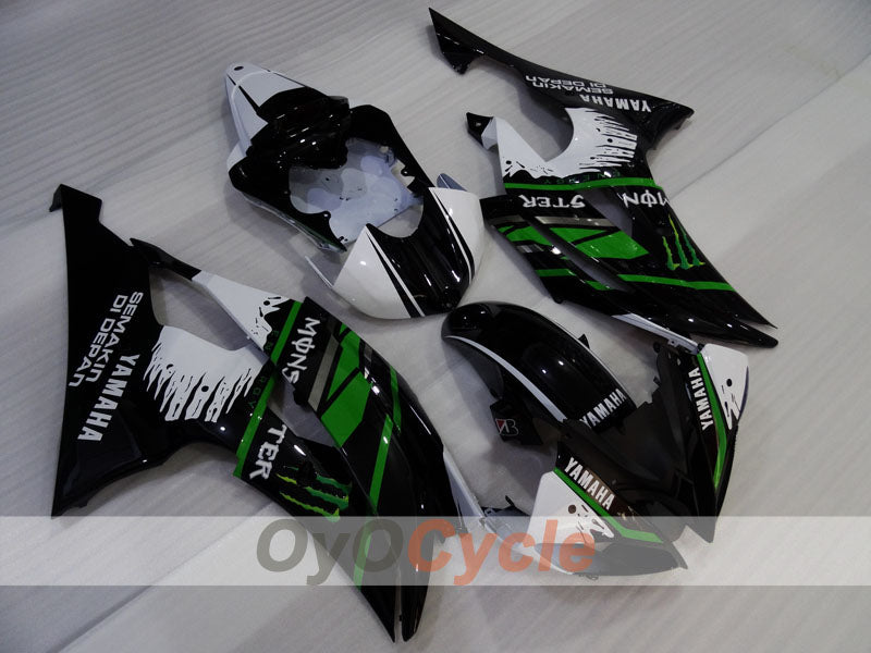 Kit de carenado por inyección para YZF-R6 08-16 - Verde, Blanco, Negro - Monster #OYO87905963
